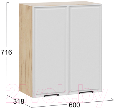Шкаф навесной для кухни ТриЯ Белладжио 1В6 (дуб крафт золотой/фон белый)