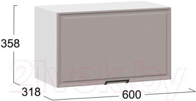 Шкаф под вытяжку ТриЯ Белладжио 1В6Г (белый/софт капучино)