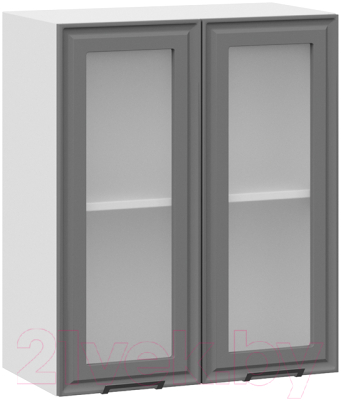 Шкаф навесной для кухни ТриЯ Белладжио 1В6С (белый/софт графит) - фото