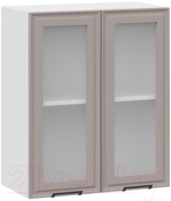 Шкаф навесной для кухни ТриЯ Белладжио 1В6С (белый/софт капучино) - фото