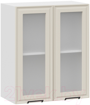 Шкаф навесной для кухни ТриЯ Белладжио 1В6С (белый/софт панакота) - фото