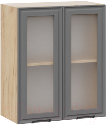 Шкаф навесной для кухни ТриЯ Белладжио 1В6С (дуб крафт золотой/софт графит) - фото