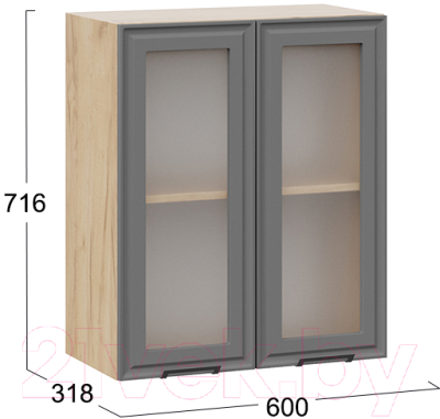 Шкаф навесной для кухни ТриЯ Белладжио 1В6С (дуб крафт золотой/софт графит)
