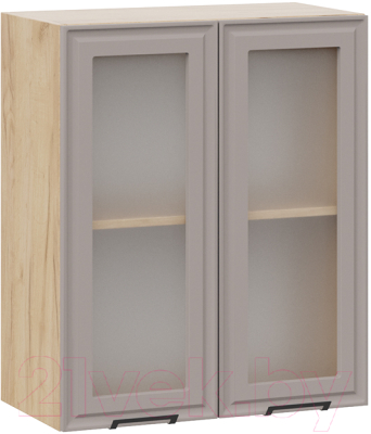 Шкаф навесной для кухни ТриЯ Белладжио 1В6С (дуб крафт золотой/софт капучино) - фото