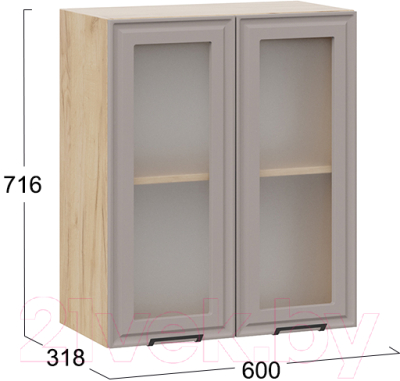 Шкаф навесной для кухни ТриЯ Белладжио 1В6С (дуб крафт золотой/софт капучино)