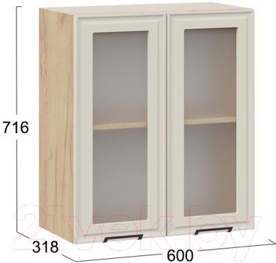 Шкаф навесной для кухни ТриЯ Белладжио 1В6С (дуб крафт золотой/софт панакота)