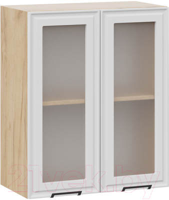 Шкаф навесной для кухни ТриЯ Белладжио 1В6С (дуб крафт золотой/фон белый) - фото