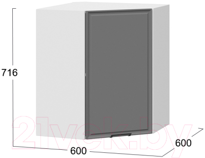 Шкаф навесной для кухни ТриЯ Белладжио 1В6У (белый/софт графит)