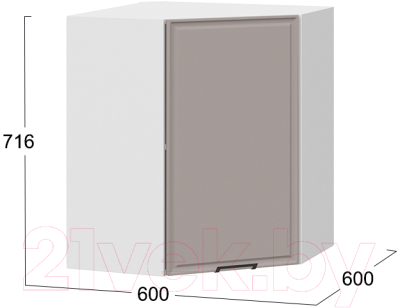Шкаф навесной для кухни ТриЯ Белладжио 1В6У (белый/софт капучино)