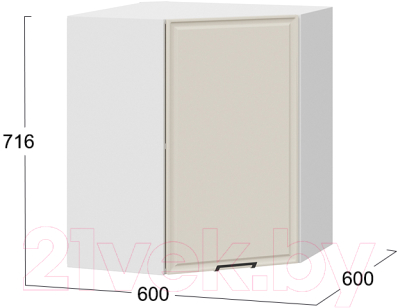 Шкаф навесной для кухни ТриЯ Белладжио 1В6У (белый/софт панакота)