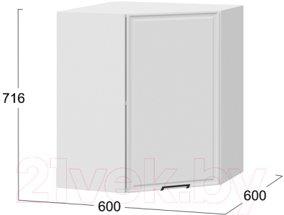 Шкаф навесной для кухни ТриЯ Белладжио 1В6У (белый/фон белый)