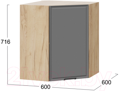 Шкаф навесной для кухни ТриЯ Белладжио 1В6У (дуб крафт золотой/софт графит)
