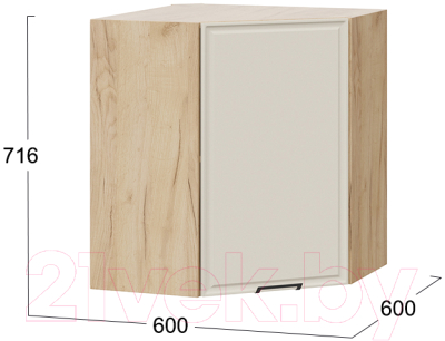 Шкаф навесной для кухни ТриЯ Белладжио 1В6У (дуб крафт золотой/софт панакота)