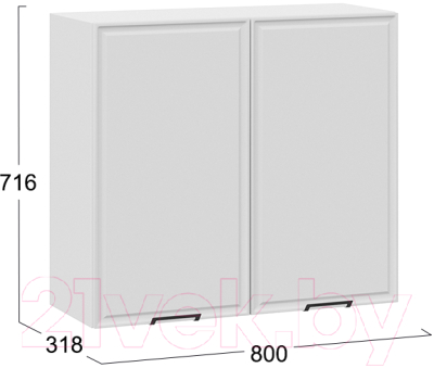 Шкаф навесной для кухни ТриЯ Белладжио 1В8 (белый/фон белый)