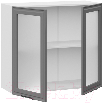 Шкаф навесной для кухни ТриЯ Белладжио 1В8С (белый/софт графит)