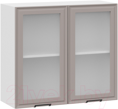 Шкаф навесной для кухни ТриЯ Белладжио 1В8С (белый/софт капучино) - фото