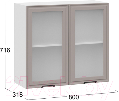 Шкаф навесной для кухни ТриЯ Белладжио 1В8С (белый/софт капучино)