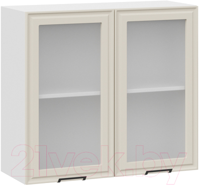 Шкаф навесной для кухни ТриЯ Белладжио 1В8С (белый/софт панакота) - фото