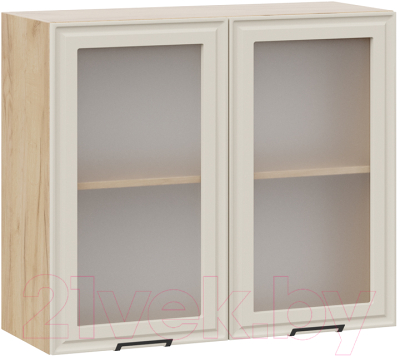 Шкаф навесной для кухни ТриЯ Белладжио 1В8С (дуб крафт золотой/софт панакота) - фото