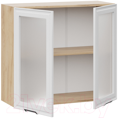 Шкаф навесной для кухни ТриЯ Белладжио 1В8С (дуб крафт золотой/фон белый)