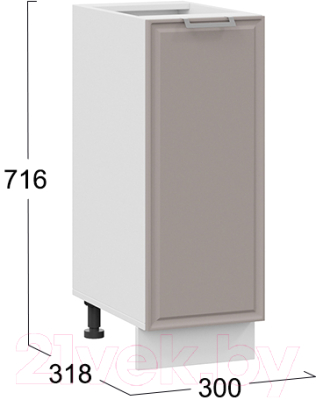 Шкаф-стол кухонный ТриЯ Белладжио 1Н3 (белый/софт капучино)