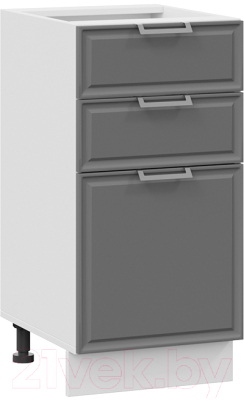 Шкаф-стол кухонный ТриЯ Белладжио 1Н4Я3 (белый/софт графит) - фото