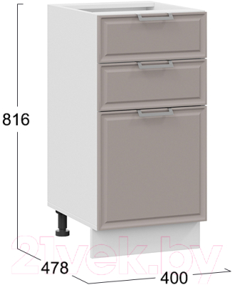 Шкаф-стол кухонный ТриЯ Белладжио 1Н4Я3 (белый/софт капучино)