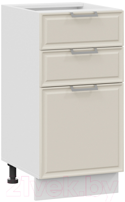 Шкаф-стол кухонный ТриЯ Белладжио 1Н4Я3 (белый/софт панакота) - фото