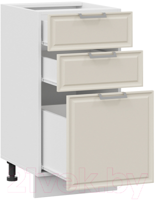Шкаф-стол кухонный ТриЯ Белладжио 1Н4Я3 (белый/софт панакота)