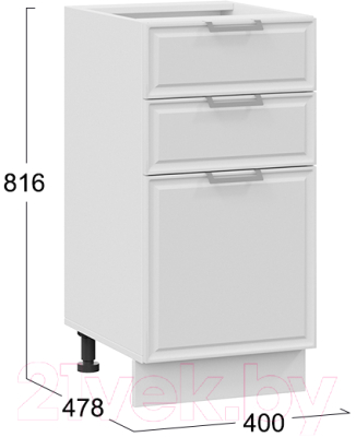 Шкаф-стол кухонный ТриЯ Белладжио 1Н4Я3 (белый/фон белый)