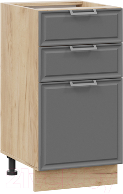 Шкаф-стол кухонный ТриЯ Белладжио 1Н4Я3 (дуб крафт золотой/софт графит) - фото