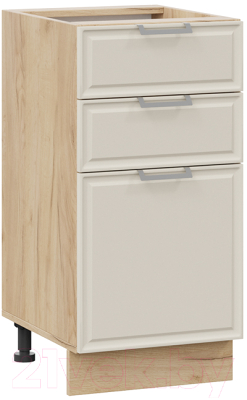 Шкаф-стол кухонный ТриЯ Белладжио 1Н4Я3 (дуб крафт золотой/софт панакота) - фото