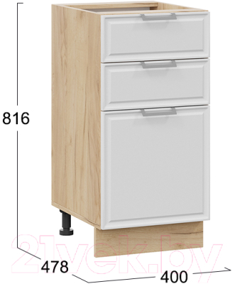 Шкаф-стол кухонный ТриЯ Белладжио 1Н4Я3 (дуб крафт золотой/фон белый)