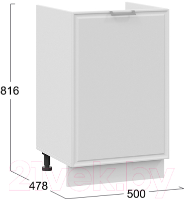 Шкаф под мойку ТриЯ Белладжио 1Н5М (белый/фон белый)