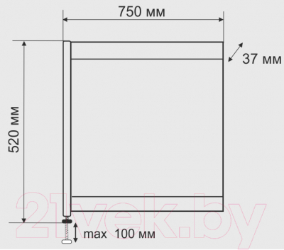 Экран для ванны Emmy Торцевой 75 L