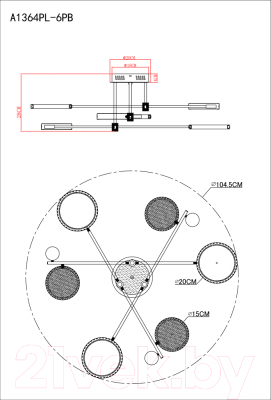Люстра Arte Lamp Holly A1364PL-6PB