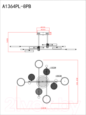 Люстра Arte Lamp Holly A1364PL-8PB