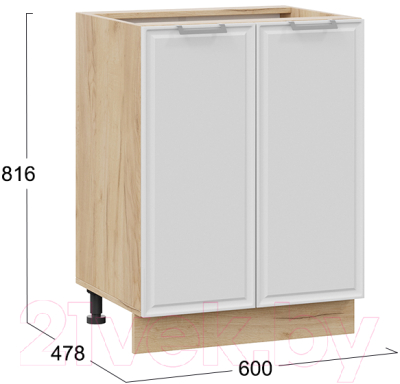 Шкаф-стол кухонный ТриЯ Белладжио 1Н6 (дуб крафт золотой/фон белый)