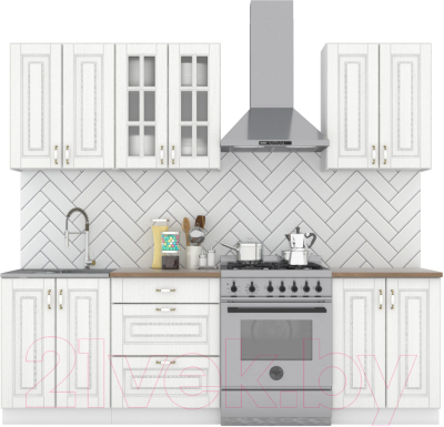 Кухонный гарнитур Интермебель Бостон-4 1.8 (акация белая/тунис) - фото