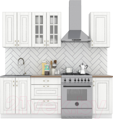 Кухонный гарнитур Интермебель Бостон-2 1.6 (акация белая/тунис) - фото