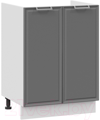 Шкаф под мойку ТриЯ Белладжио 1Н6М (белый/софт графит) - фото
