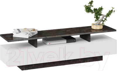 Тумба ТриЯ Монтана TV-1 (белый/ателье темный глянец)