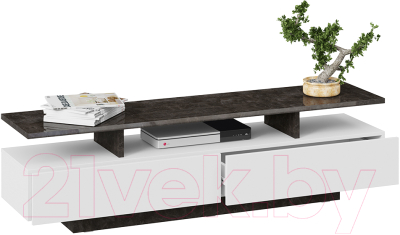Тумба ТриЯ Монтана TV-1 (белый/ателье темный глянец)