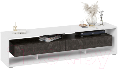 Тумба ТриЯ Монтана TV-2 (белый/ателье темный глянец)