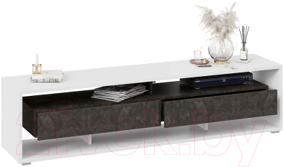 Тумба ТриЯ Монтана TV-2 (белый/ателье темный глянец)