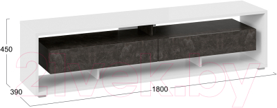 Тумба ТриЯ Монтана TV-2 (белый/ателье темный глянец)