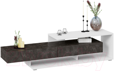 Тумба ТриЯ Монтана TV-4 (белый/ателье темный глянец)