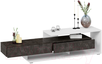 Тумба ТриЯ Монтана TV-4 (белый/ателье темный глянец)