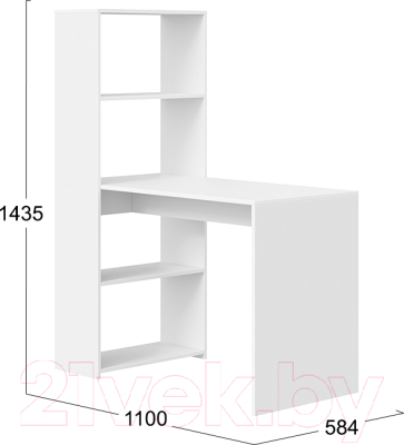 Письменный стол ТриЯ Тип 12 (белый ясень)