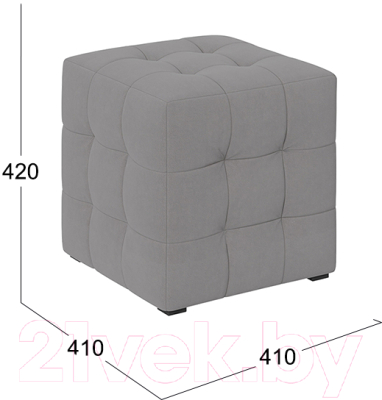Пуф ТриЯ Тип 1 (велюр светло-серый)